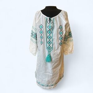 Sand & Spirit Embroidered Boho Swimsuit Cover-up Tunic